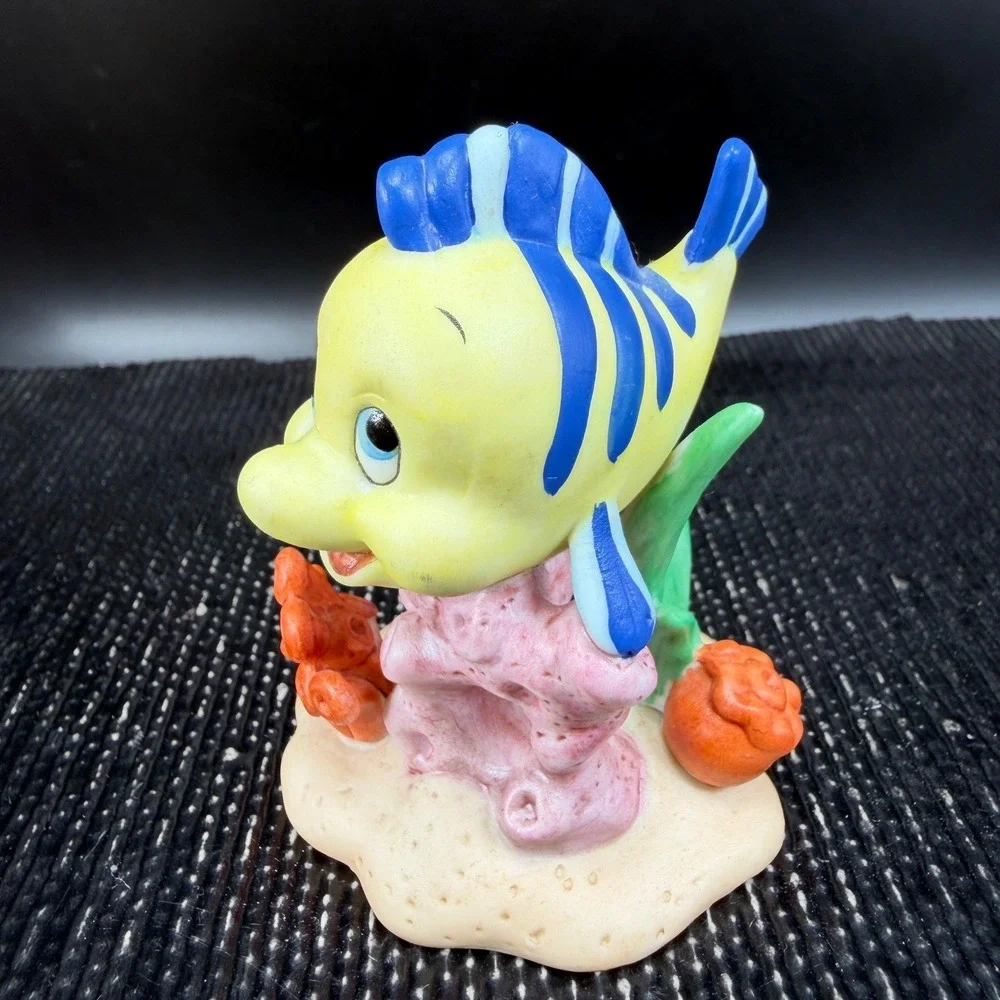 Disney The‎ Little Mermaid Flounder on Coral Reef Ceramic Figurine Sri Lanka VTG